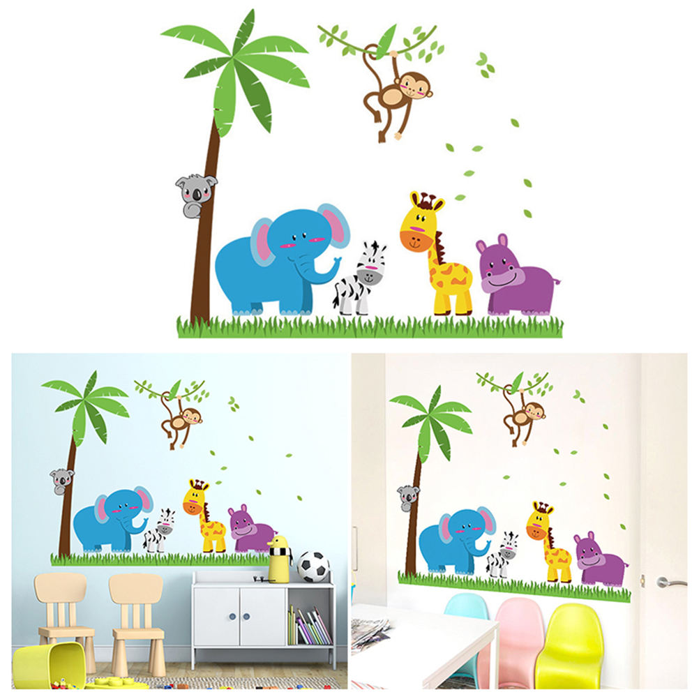 DIY Removable Wall Stickers Cartoon Animals For Kids Bedroom Mural