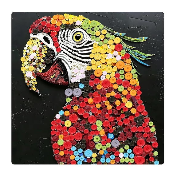 DIY Resin Button Painting Kit with Frame, DIY Resin Button Painting Kit, Button Art Kits Beginners, Round Craft Buttons Mosaic Art Supply for Home Wall Decor, Creative Handmade DIY Gift - Type A