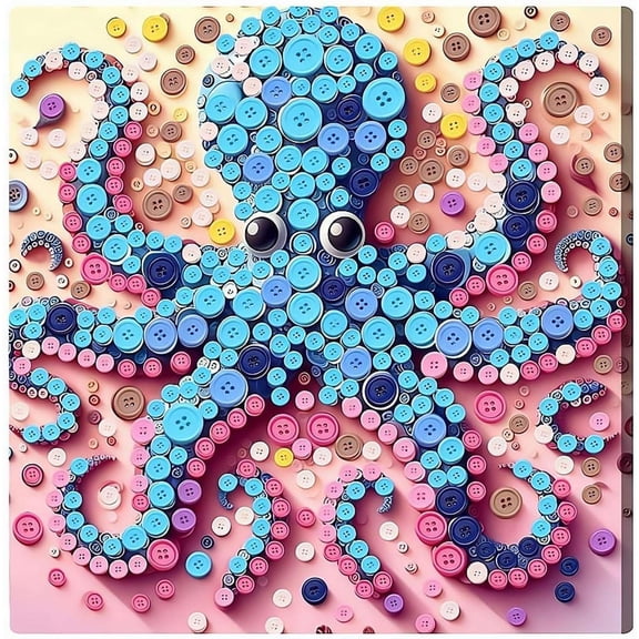 DIY Resin Button Painting Kit with Wooden Frame, 12x12 Inch Round Craft Buttons Painting Art for Adults and Beginners, Arts and Crafts Projects for Home Wall Decor, Creative Gift for DIY Lovers