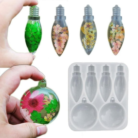 DIY Resin Light Bulb Christmas Ornaments Kit - Festive Holiday Tree Decorations, Durable Craft Pendants for Handmade Xmas Decor, Unique Gift for Craft Lovers