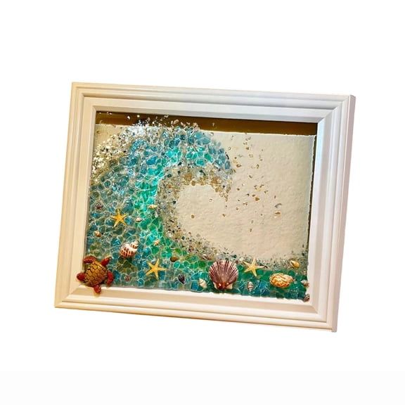 DIY Resin Photo Frame Kit, Ocean Wave Style Handmade Art Supplies, Complete Material Pack for Home Desktop Display, Creative Craft Set for Adults Teens Hobby Projects