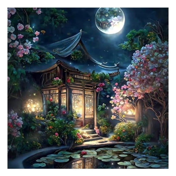 DIY Rhinestone Art Craft Set – Magical Landscape Wall Art, 12" × 16", Perfect Gift for Adults & Teens