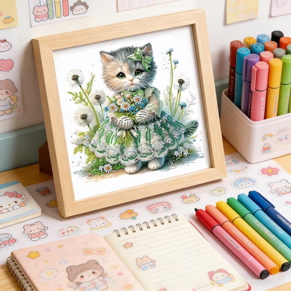 DIY Rhinestone Art Kit Cute Diamond Painting Full Drill Partial Drill for Home Wall Decor Adults Kids Hobby,B