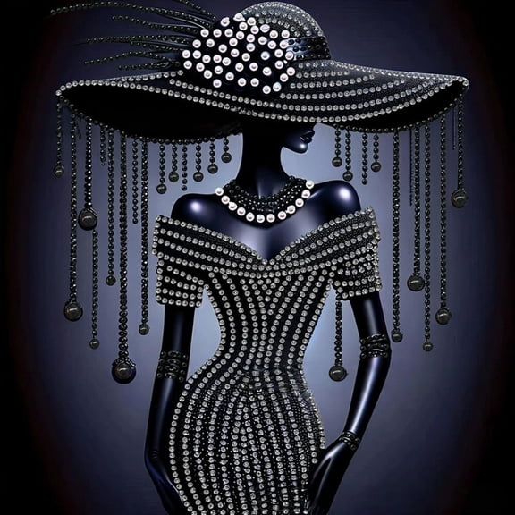 DIY Rhinestone Art Kit with Pearls 30x30cm, Special Shaped Gem Mosaic Craft Canvas Kit for Home Wall Decor Gift