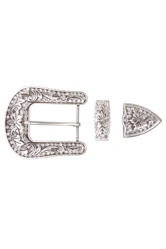 DIY Rhinestone Western Bling Buckle 3-piece Set for Replacement or leathercraft