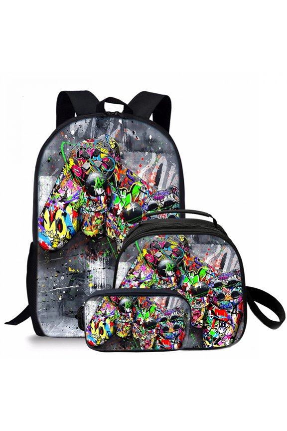 DIY Robotic Bear Backpack Portable Lunch Bag Pencil Case Storage Bag for Men Women Outdoor Travel