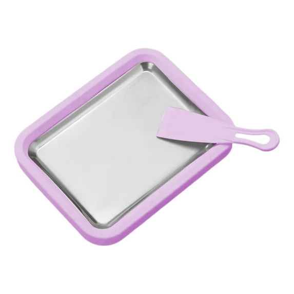 DIY Rolled Ice Cream Tray Kit At-Home Ice Cream Maker Small Instant Freeze Plate Ice Cream Roller Machine For Kids Adults Frozen Yogurt Dessert Fun Red Green Purple At-Home Ice Cream Kit For Adults