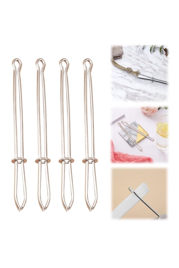 DIY Rope Clip Easy To Pull Rope Threading Device (2/4/8pc) With Tweezers Sewing Tool Used For Rope Replacement Of Hoodies Pants Shorts And Sewing Accessories