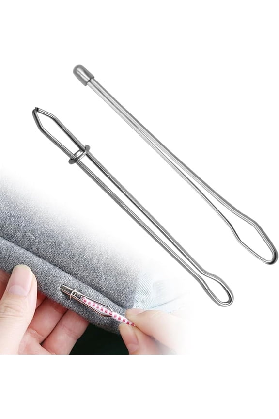 DIY Rope Threader Clip, Metal Easy Pull Drawstring Tool with Tweezer Sewing for Replacement Hoodies, Pants, Shorts, Supplies Accessories (2)