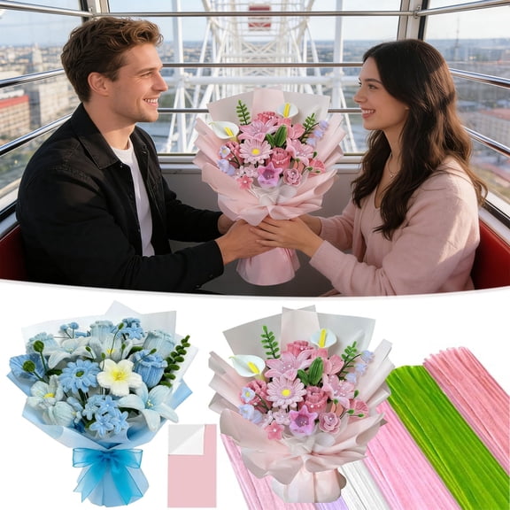 DIY Rose Bouquet Kit for Girlfriend – Handmade Velvet Flower Craft Set, Romantic Anniversary or Birthday Gift, Lasting Home Décor