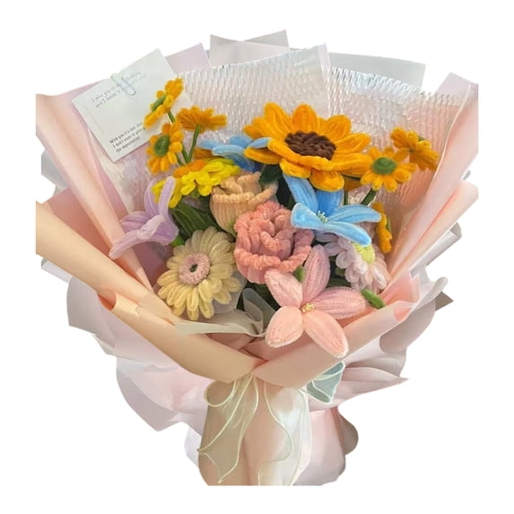 DIY Rose Bouquet Making Kit, Handmade Flower Craft Set for Gifting to Loved Ones, Home Decor Project, Easy Assembly Velvet Flower Bouquet Kit for Craft Enthusiasts