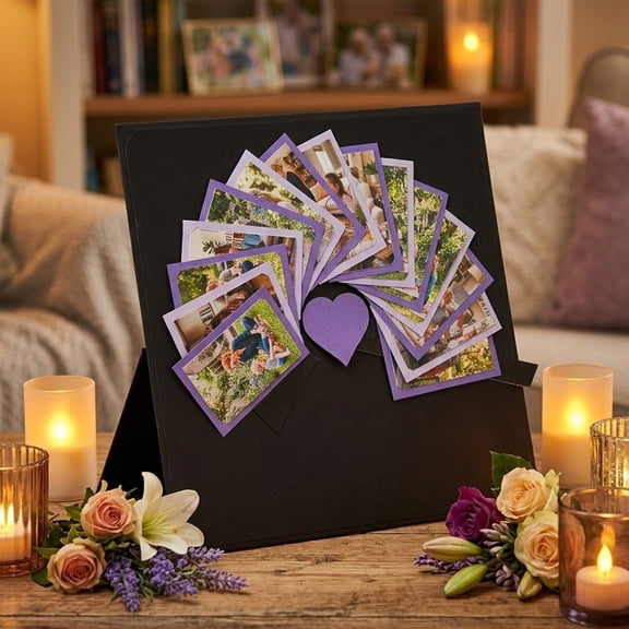 DIY Rotating Photo Frame, Handcrafted Keepsake Gift for Graduation and Wedding, Rotating Photo Album Display for Desk and Tabletop, Personalized Memory Frame for Anniversary and Holiday Decor