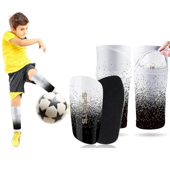 DIYMAG 1 Pair Kids Soccer Shin Guards with 1 Pair Calf Sleeves, Calf Protection Soccer Shin Pads for Toddler 6-12 Years(M)