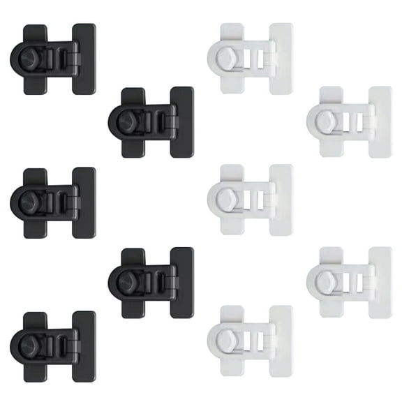 DIY.STORE 10 PCS Cabinet Locks for Babies, Adjustable Child Safety Locks, Multifunctional Cabinet Handle Lock for Drawers for Cabinets, Drawer, Gate, Furniture Doors, Closet with Secure Lock Buttons