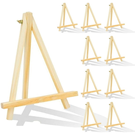 DIYMAG 10 Packs 9 Inch Wood Easels, Easel Stand for Painting Canvases, Art, and Crafts, Tripod, Painting Party Easel, Kids Student Tabletop Easels for Painting