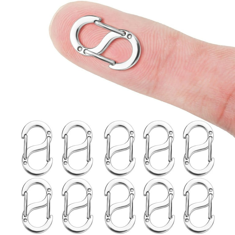 DIY.STORE 10Pcs Double Opening Shortener Clasp Necklace Clasp and Closures Stainless Steel S Lock Bracelet Connector Necklace Clip Sliver Walmart