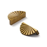 DIY. STORE 2 Pcs Antique Brass Cabinet Pulls 3" Hole Center, Cup Flat Vintage Drawer Pulls for Cabinet, Drawers, Cupboard, Dresserwith Installation Screws