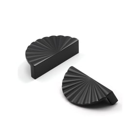 DIY. STORE 2 Pcs Black Cabinet Pulls 3" Hole Center, Cup Flat Vintage Drawer Pulls for Cabinet, Drawers, Cupboard, Dresser(with Installation Screws)