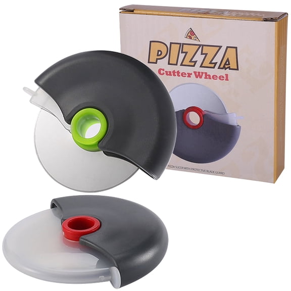 DIY.STORE 2 Pcs Pizza Cutter, Ergonomic Pizza Wheel with Cover, Sharp Stainless Steel Blade, Smooth Rotating Pizza Wheel, Detachable Slicer-Dishwasher Safe
