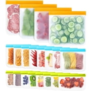 DIYMAG Reusable Freezer Bags, 20-Pack Zip Lock Freezer Bags for Food Storage, BPA Free Reusable, Leakproof Lunch Bag for Salad Fruit Travel - 2 Gallon 4 Sandwich 4 Snack Bags