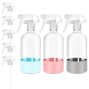 DIY.STORE 3 Pack/16 Oz Glass Spray Bottles, Refillable Empty Containers with Silicone Protective Sleeve, Upgraded Adjustable Nozzle Spray Bottle Sets for Cleaning, Essential Oils, Hair, Plants
