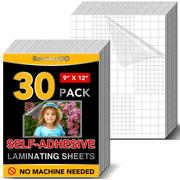 DIY.STORE 30 PCS Self-Adhesive Laminating Sheets, 9 x 12 Inches Clear Laminating Sheets No Machine Needed Self Sealing Laminate Sheets