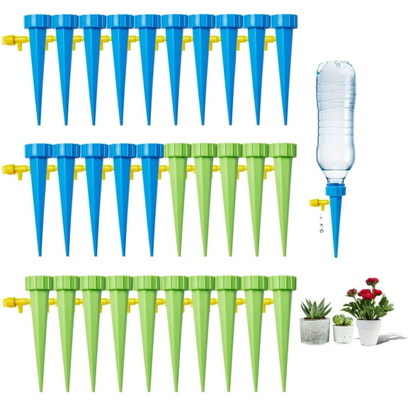 DIY.STORE 30 Pcs Auto Drippers, Automatic Plants Water System with Adjustable Control Valve Switch Design for Houseplant, Gardenplant, Officeplant