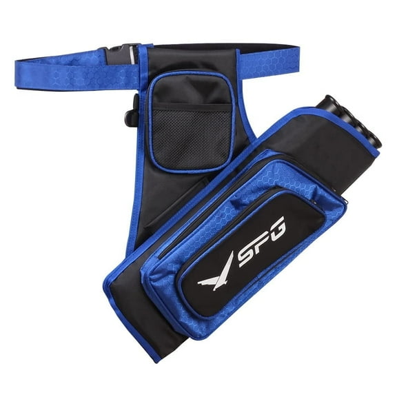 DIY. STORE Archery Hip Quiver for Arrows, 4 Tube Bow Belt Quiver Waist Hanged for Youth Teens Adults Compound Bow Recurve Bow Target Shooting(Blue)