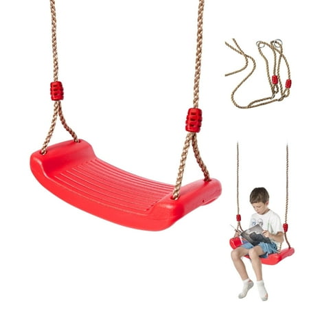 DIY.STORE Kids Tree Swing, Swing Seat Outdoor & Indoor Swingset for Age 3-10(Red, Load Capacity 220lbs)