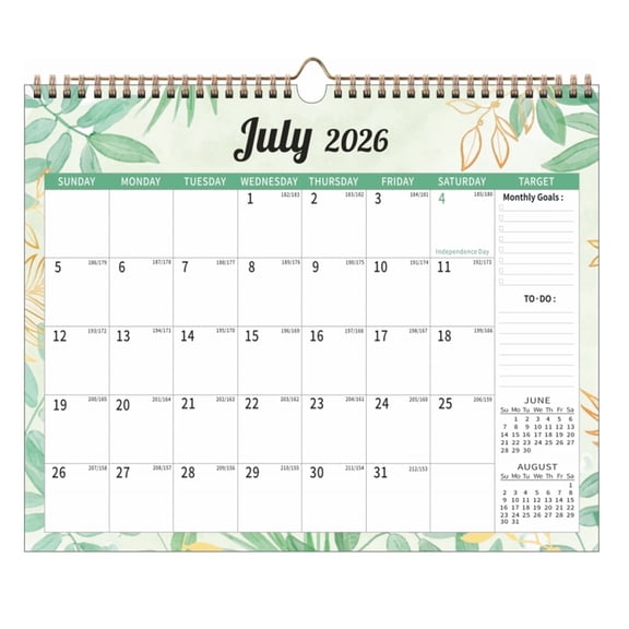 DIYMAG Wall Calendar Planning Calendar, Monthly Calendar with Memo Space for Anniversaries/Festivals/Events(Jul. 2025 – Dec. 2026)