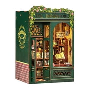 DIY Scene Miniature House Kit Tiny Mini Booknook Craft Bookshelf Decor, 3D Wooden Pieces Puzzles for Adults, Scale Library Model, Gifts For Freinds And Family