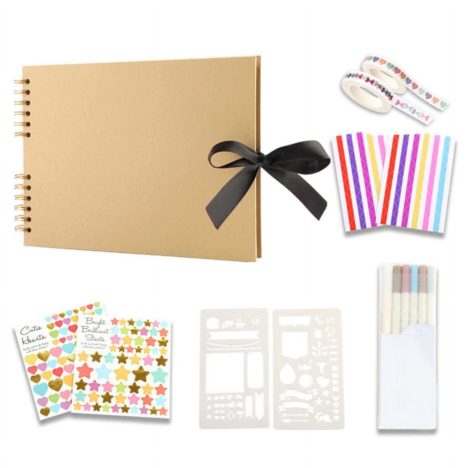 DIY Scrapbook Album, 11.4 X 8.5Inch 80 Pages Photo Album Scrapbook Thick DIY Scrap Book for Graduation Gift, Yellow