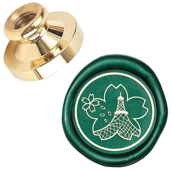 DIY Scrapbook Brass Wax Seal Stamp Head Flower Golden 25x14mm