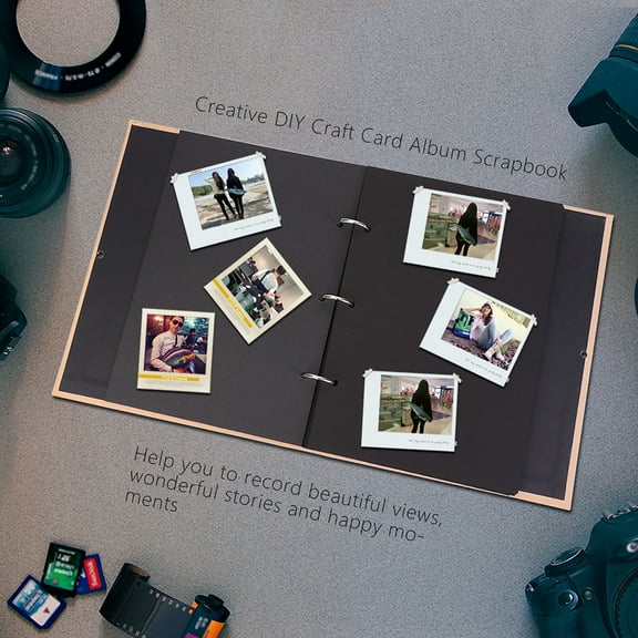 Álbum de Recortes - VIFER Creative Linen DIY Craft Card Album Scrapbook Hoja Suelta Simple con Correa de Cuerda 30 Páginas(marrón)