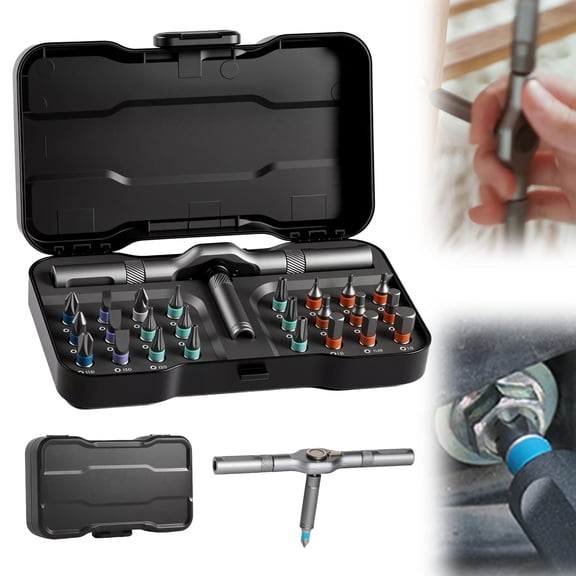 DIY Screwdriver 24 in 1, 2025 New 24 In 1 Multi Bit Magnetic Screwdriver Set,Multifunction Magnetic Wrench Tool Combination Set,Multi-Purpose 24 In 1 Ratchet Wrench tool (Style A)