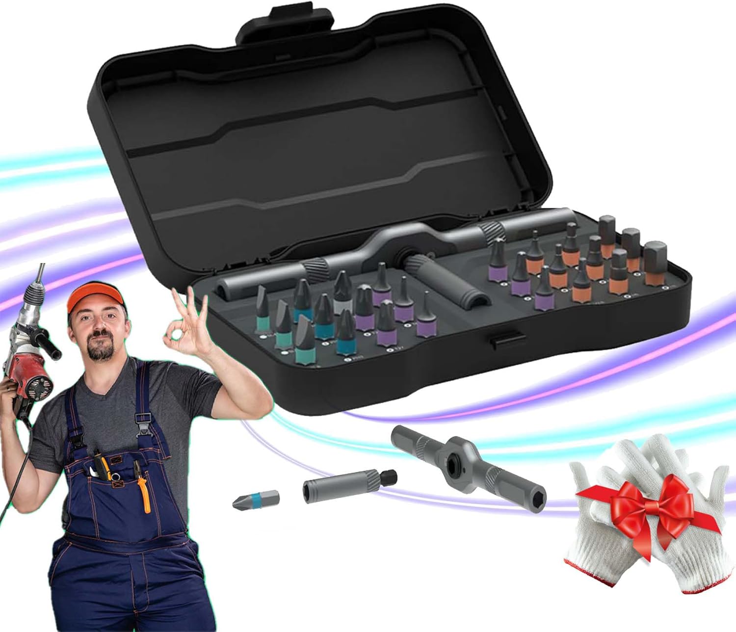 24-in-1 Multi-Bit Magnetic Screwdriver & Ratchet Set – 2026 Upgrade Compact Tool For DIY, Home Repair, Tight Spaces