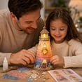 thumbnail image 1 of DIY Sea Glass-Style Lighted Lighthouse Craft Kit, LED Glowing Night Light Making Set with Decorative Shells Pearls, Nautical Coastal Handmade Art Gift for Crafters, 1 of 6