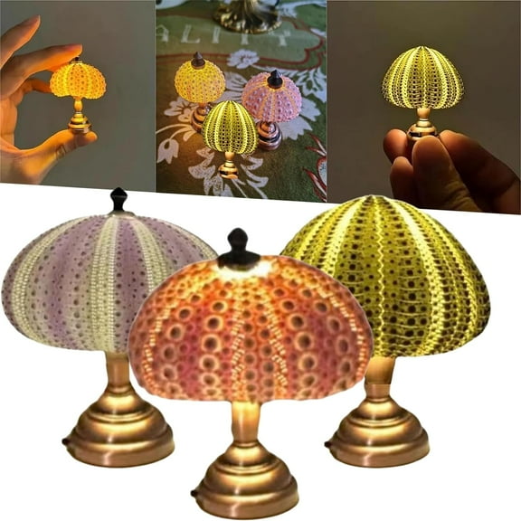 DIY Sea Urchin Night Light, Sea Urchin Shell Night Lamp, Sea Urchin Lamp, Funny Beach Themed Night Light Animal Night Lamp, Sea Urchin Night Light & Miniature Table Lamp Decoration Ornaments