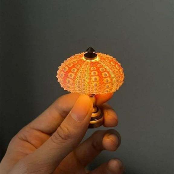 DIY Sea Urchin Shell Night Light Kit, Complete Handmade Coastal Lamp Set in Pink, Green, and Purple