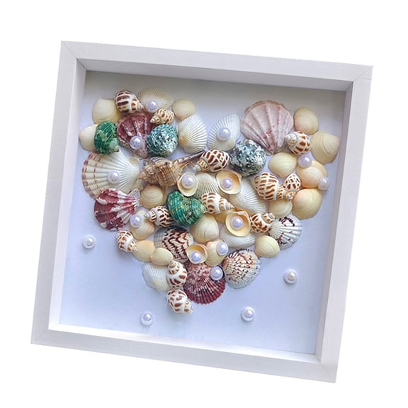 DIY Seashell Photo Frame Night Light Kit, DIY Nightlight Picture Frame Painting Conch Souvenir Gift Decoration Painting, and Decorative Accent - Make Your Own Creative Craft Design Gift