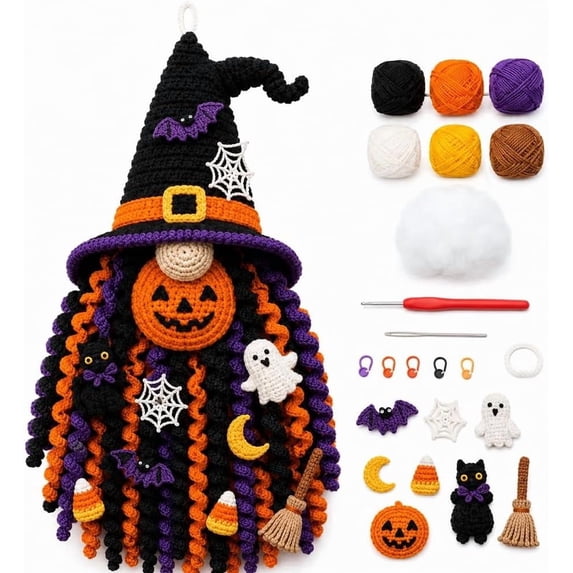 DIY Seasonal 3D Crochet Door Hanger Kit Collection,Easy Beginners Craft Kits for Adults,Halloween Christmas Holiday Decoration Handmade Ornament Gift Set,Spiral Decor(#06)