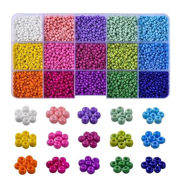 DIY Seed Beaded Bracelet Making Kit Including Round Glass Seed Beads Tweezers Elastic Thread Polyester Thread Mixed Color Beads: 6675pcs/set Material Glass 410 Stainless Steel Polyester