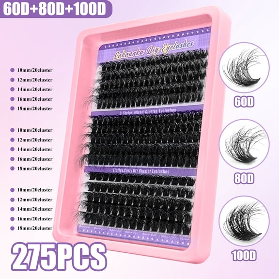DIY Segmented False Eyelashes, Hot-Melt Cluster Lashes, Curly & Voluminous Individual Clusters, Large Capacity 32 Rows Lash Book