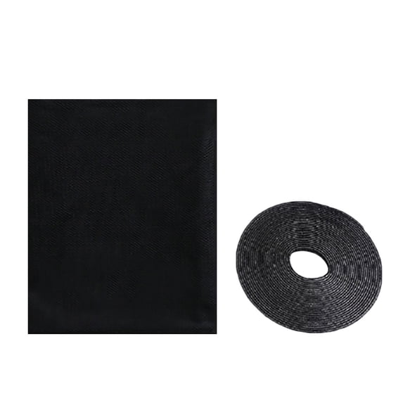 DIY Self-Adhesive Velcro Window Mosquito Screen Cuttable Fine Invisible Fly Bug Mesh Net For Bedroom Living Room Office Doors Windows(Black)