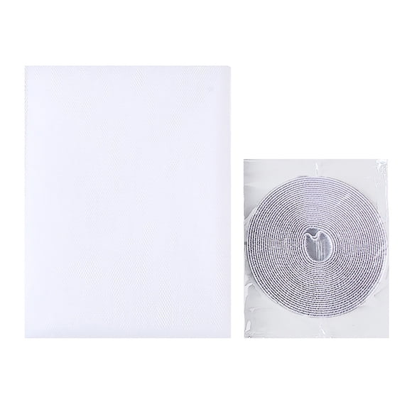 DIY Self-Adhesive Velcro Window Mosquito Screen Cuttable Fine Invisible Fly Bug Mesh Net For Bedroom Living Room Office Doors Windows(White)