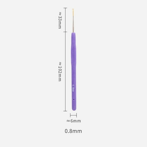 DIY Sewing Accessories New Long Hand Weave Tool Rubber Handle Handicraft Crocheting Needles Crocheting Hooks Weaving Tool Knitting Needles 0.8MM