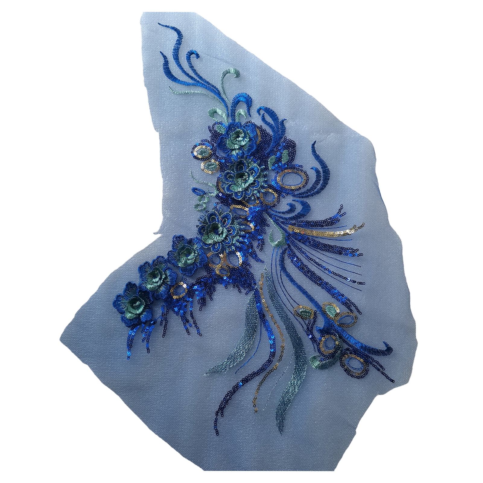 DIY Sewing Fabric Sequin 3D Embroidery Lace Flower Applique Make