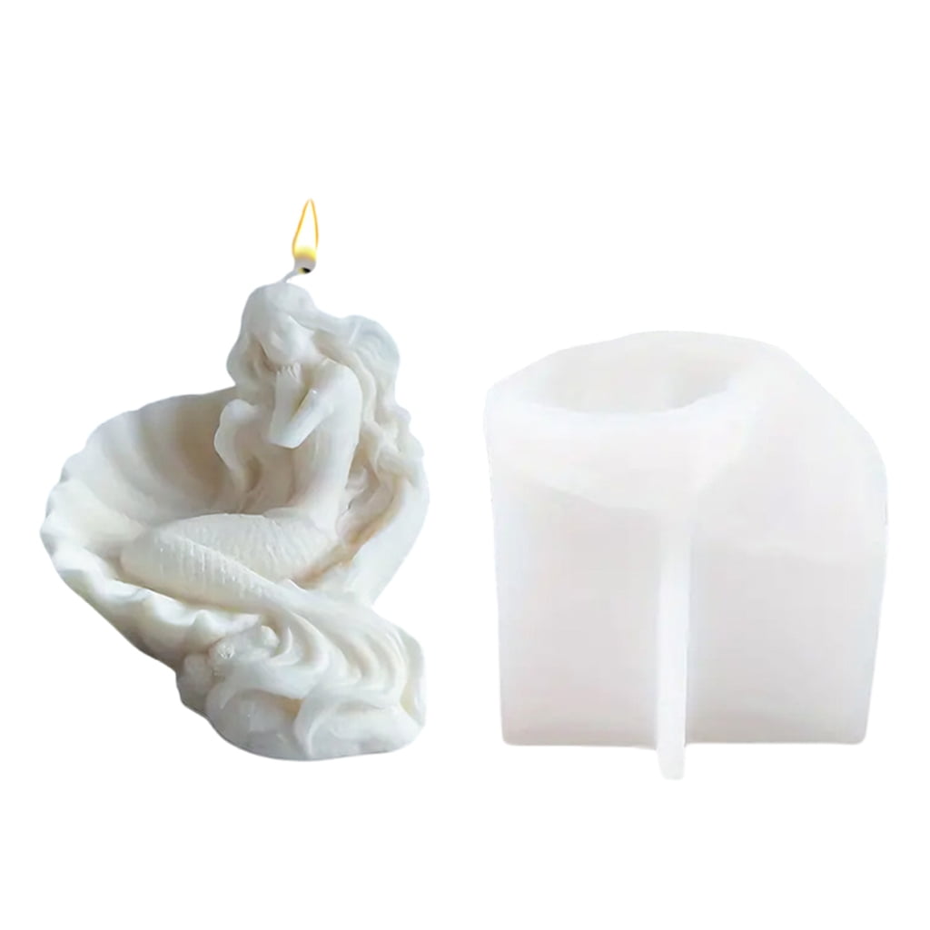 DIY Shell Mermaids Candle Silicone Mold Unique Shell Mermaids Candle Making Mold Easy to Clean Silicone Accessory Mold