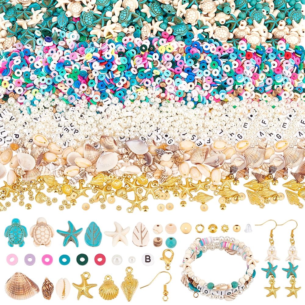 DIY Shell Turquoise Dangle Earring Making Kits Mixed Color 6~23x3.5~26x0.5~5.5mm Hole: 1.5~2mm