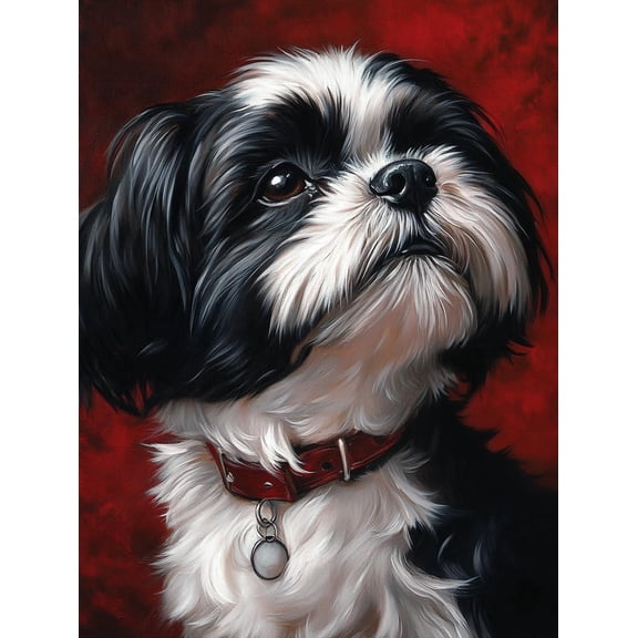 DIY Shih Tzu Dog 11CT Pre-Printed Cross Stitch Kit for Adults & Beginners, Easy Needlepoint Pattern for DIY Home Dcor & Crafts 859